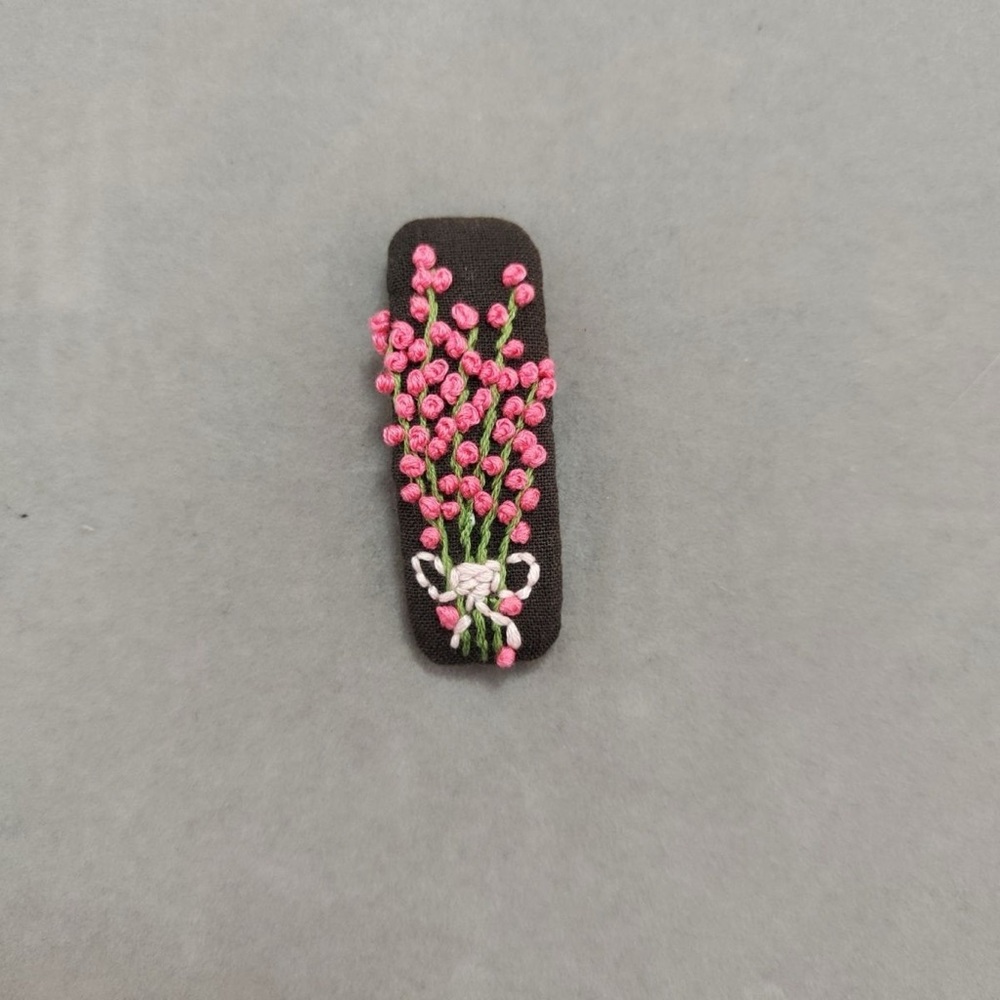 Handmade Floral Embroidered Hair Clips, Cute Hair Clips